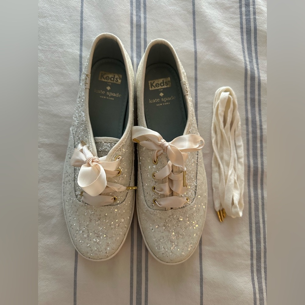 KEDS by Kate Spade Cream Glitter Sneakers